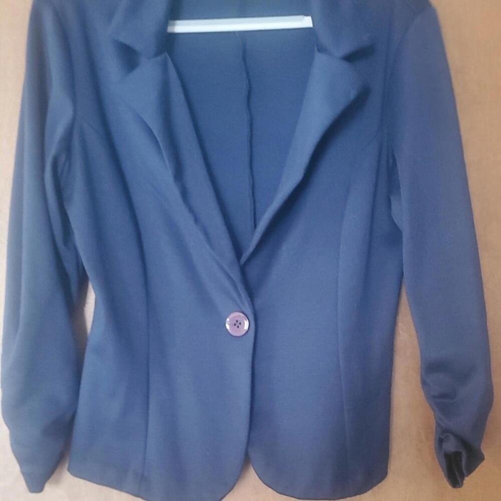 Navy Blue One-Button Lightweight Casual Work Blazer Size L (fits like M)